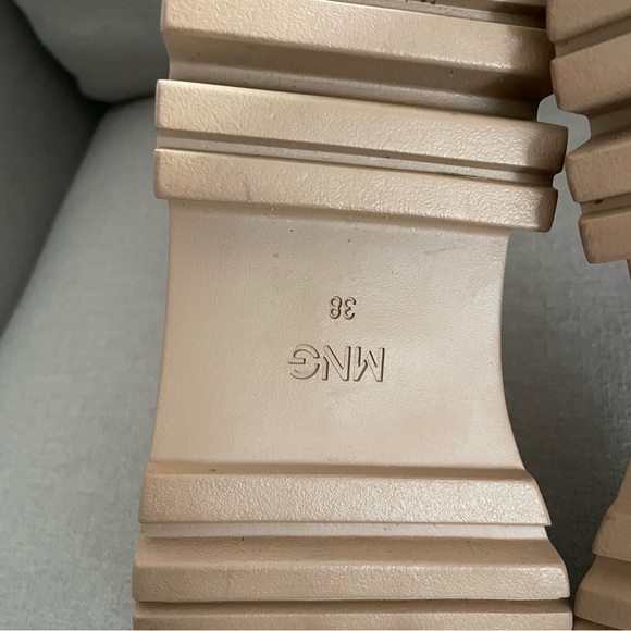 Mango Platform Track-Sole Ankle Boots Ecru Ivory Women’s Size EU 38 US 7.5 - Picture 8 of 12